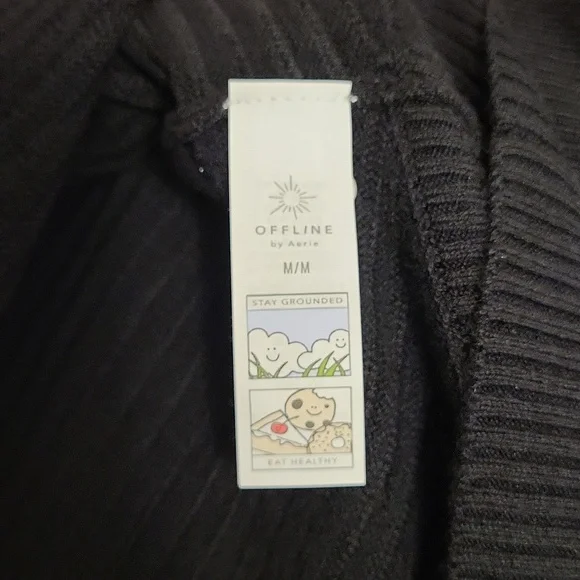 NWT! Offline by AERIE Black Home Stretch Off the Shoulder Sweater! Size M! - Picture 5 of 17
